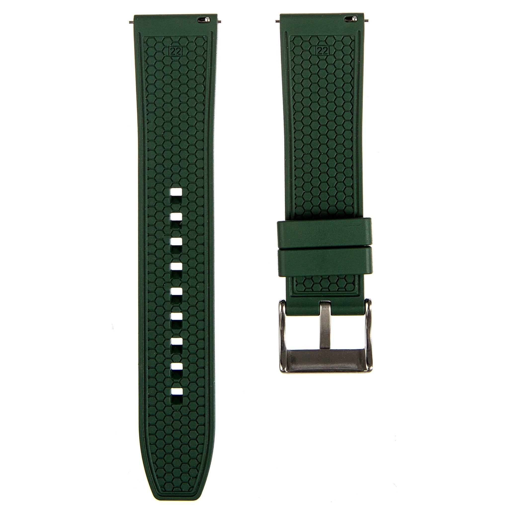 Orange Checkered Quick-Release Vulcanized FKM Rubber Watch Strap (2419)