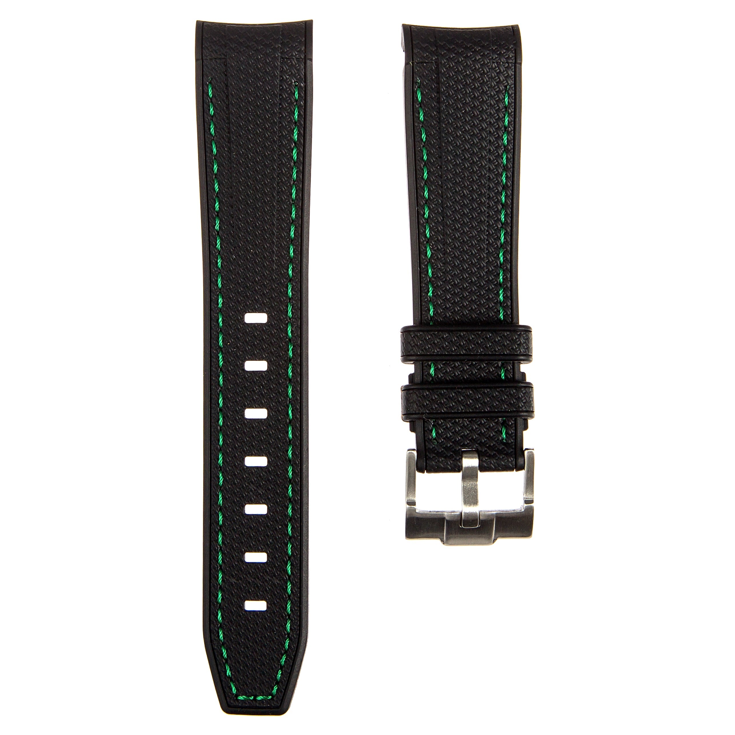 Beige Textured Curved End Rubber Watch Band for Seiko Alpinist (2405)