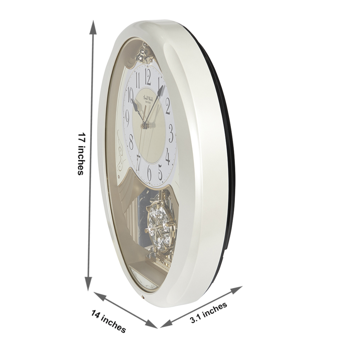 Rhythm Champagne Snowflake Rose Gold Wall Clock - Exclusive to Singapore!