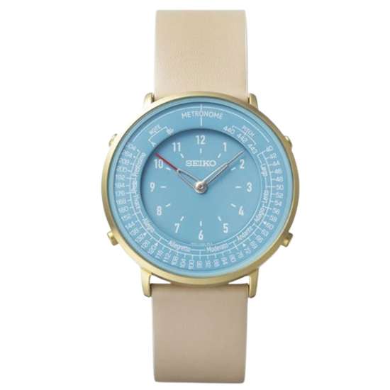 Seiko SMW005A Unisex Quartz Leather Casual Watch with Metronome