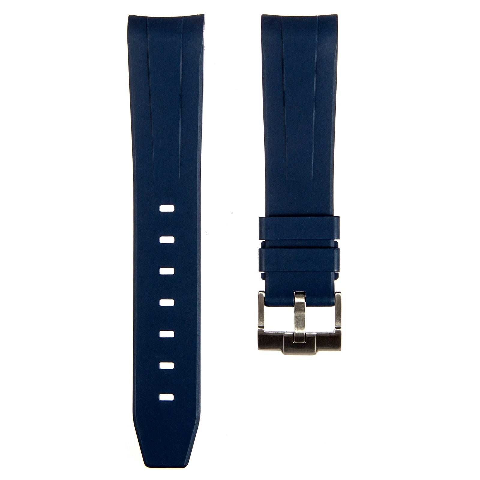 Stylish White Forge Curved End FKM Rubber Watch Strap for Hamilton (2421)