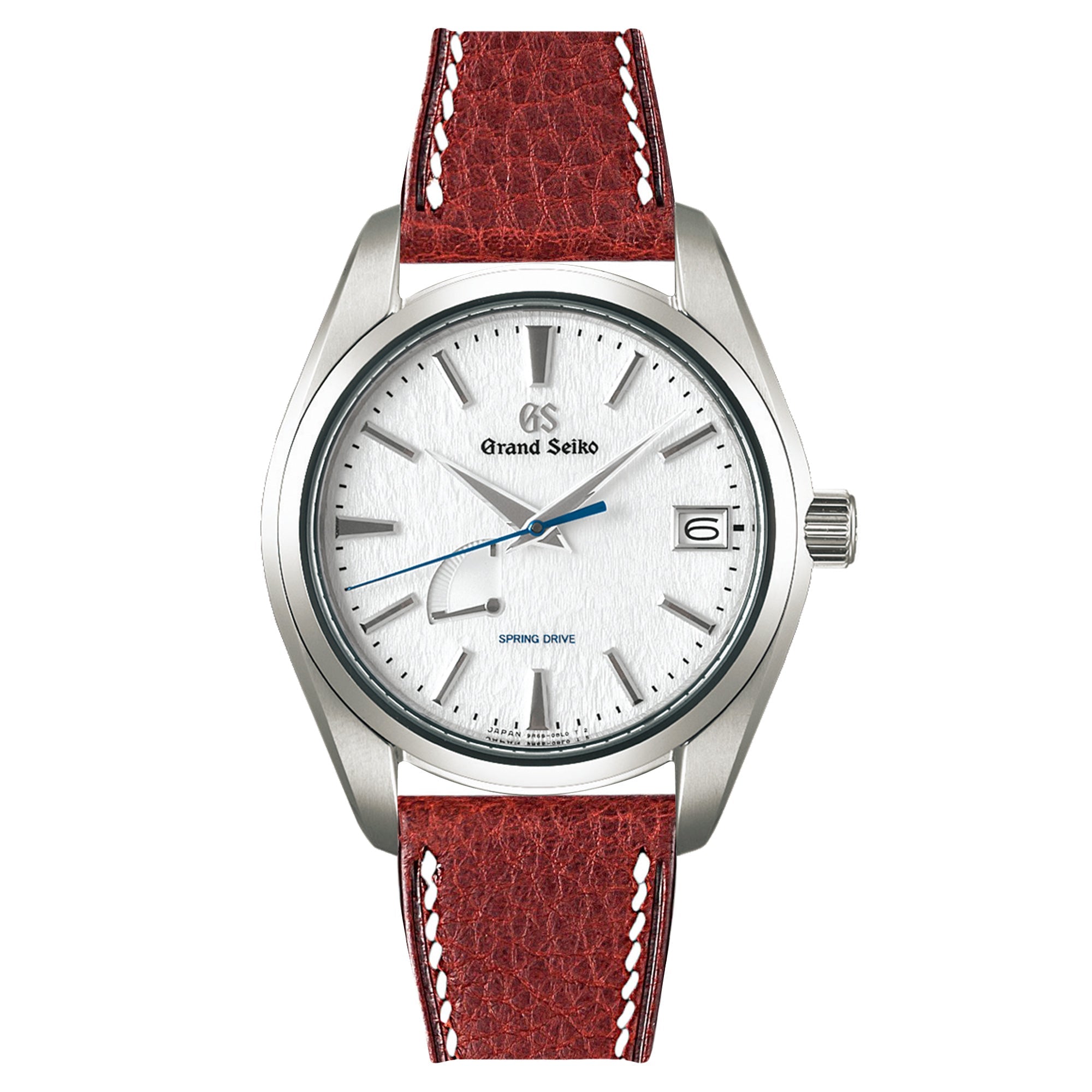 Minerva Box Leather Watch Band for Grand Seiko SBGA: Quick-Release Yellow Strap