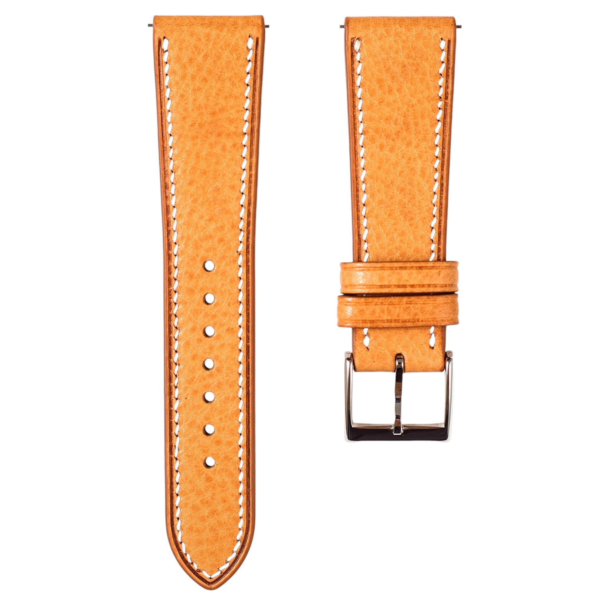 Minerva Box Leather Watch Band for Grand Seiko SBGA: Quick-Release Yellow Strap