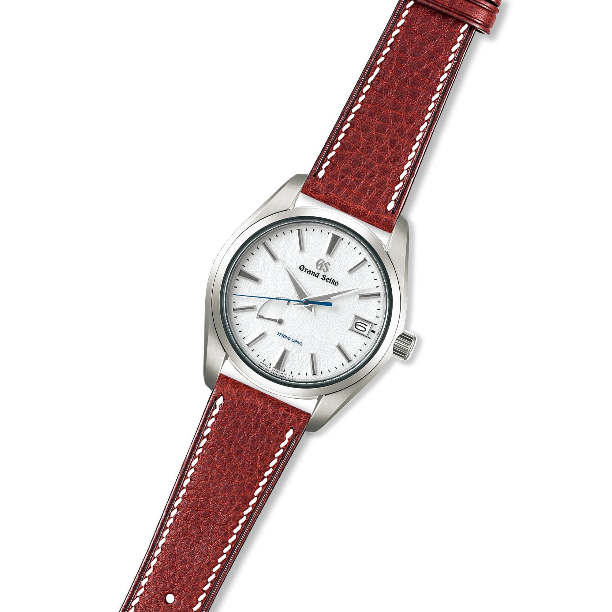 Minerva Box Leather Watch Band for Grand Seiko SBGA: Quick-Release Yellow Strap