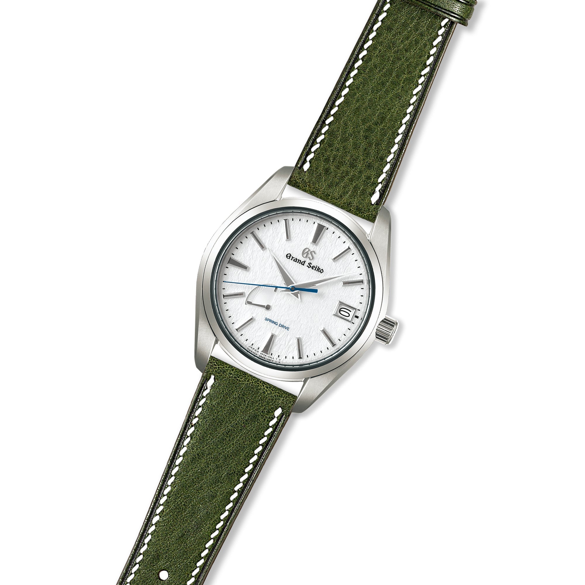 Minerva Box Leather Watch Band for Grand Seiko SBGA: Quick-Release Yellow Strap