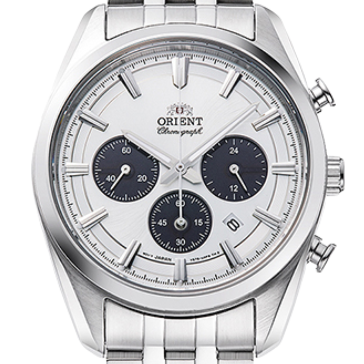 Orient Contemporary RA-TX0305S Solar Chronograph Gents Watch with Stunning White Panda Dial