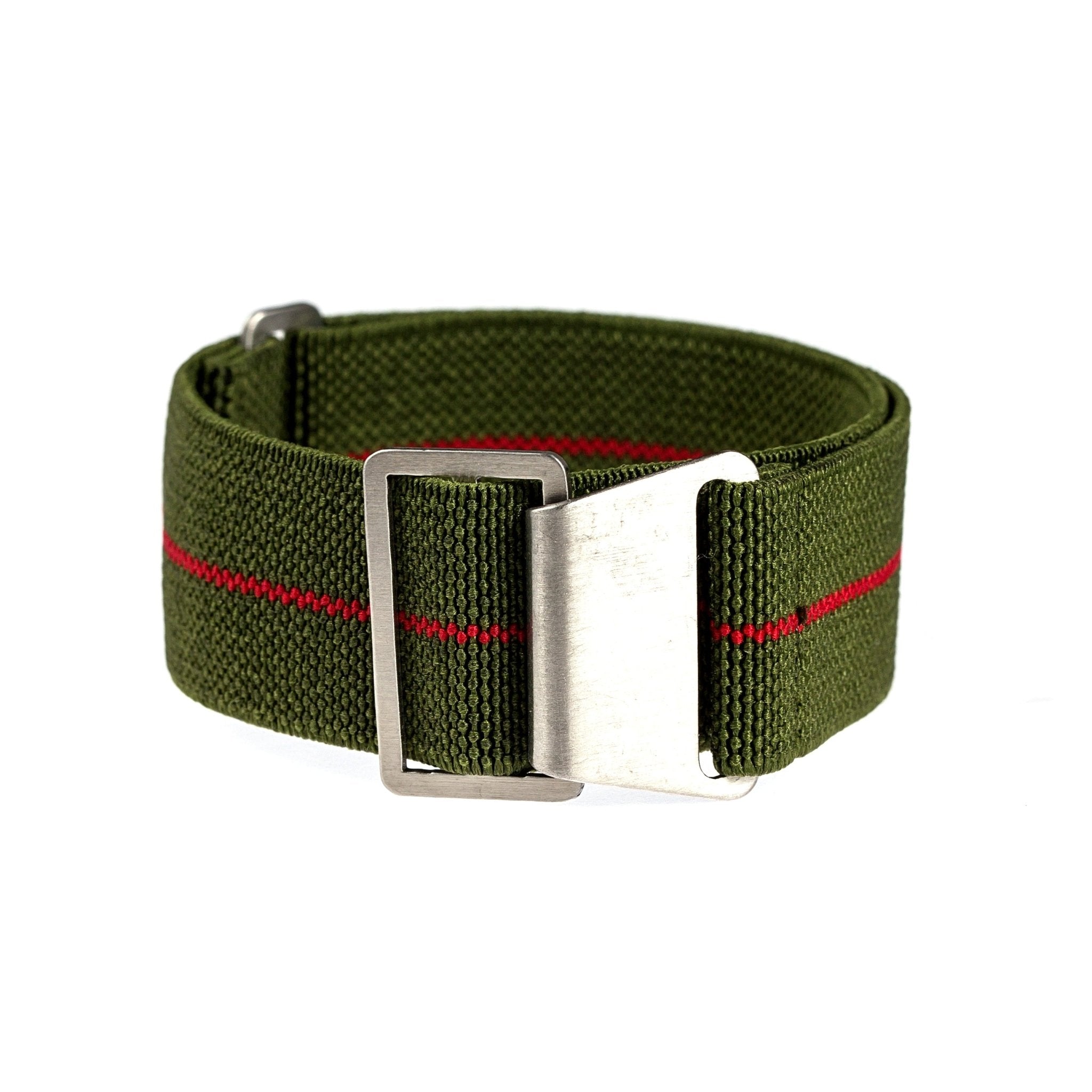 Marine Nationale Parachute Elastic Loop Strap - Blue / Green / Red / White (2417) - A Vintage-Inspired Watch Essential