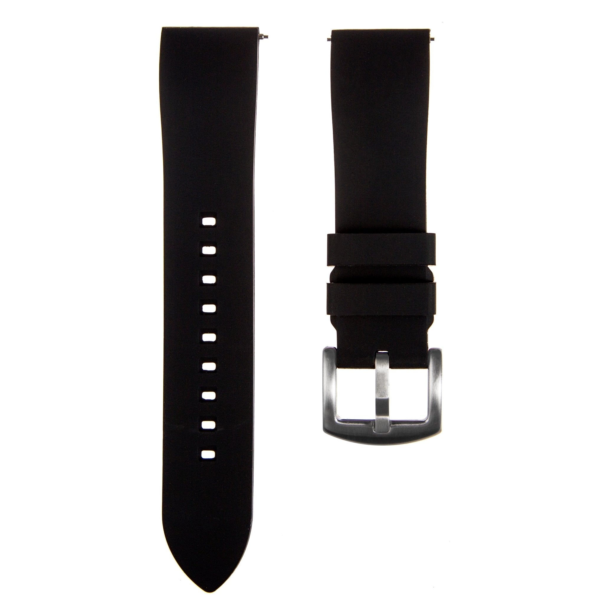 Fort FKM Rubber Watch Strap - Quick-Release - Sleek Black (2426 | FKM)