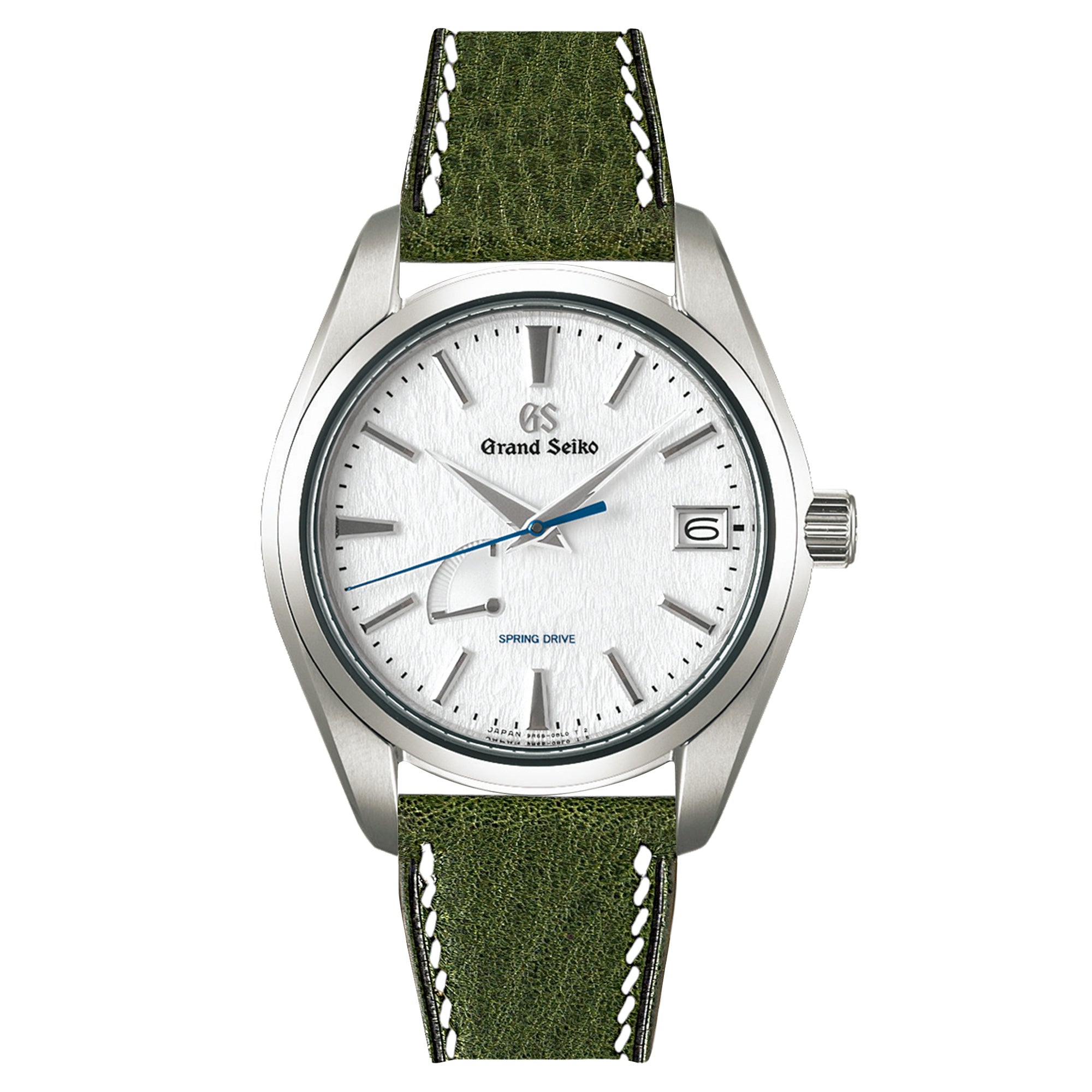 Minerva Box Leather Watch Band for Grand Seiko SBGA: Quick-Release Yellow Strap